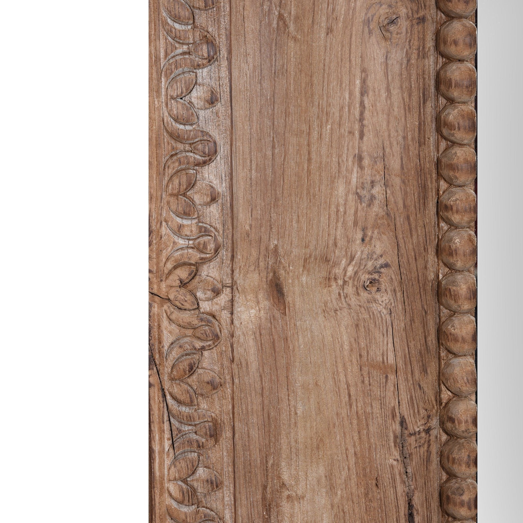 Mirror Made From An Old Teak Door From Andra Pradesh - 19thC