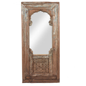 Painted Mirror Made From Old Window - 19thC