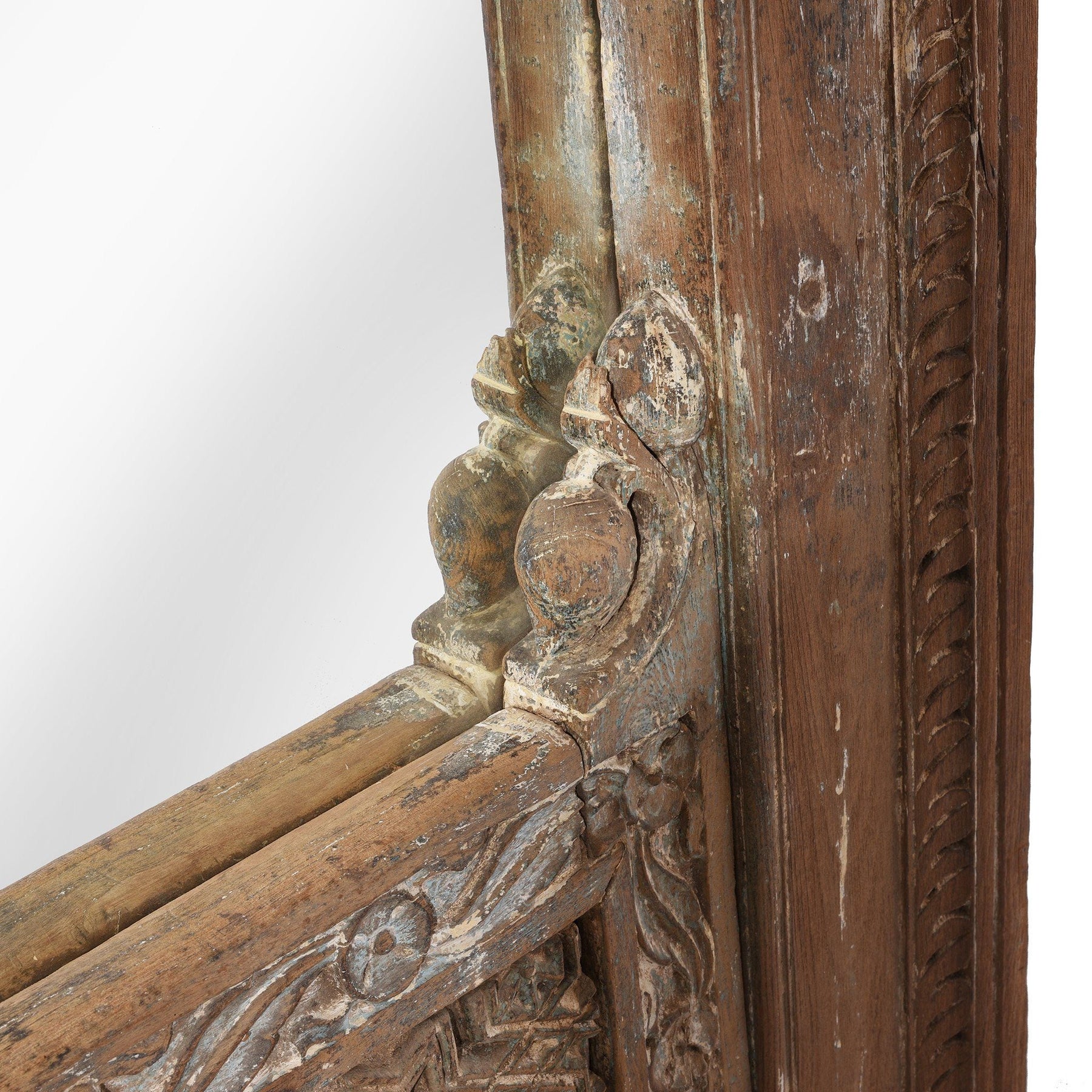 Painted Mirror Made From Old Window - 19thC