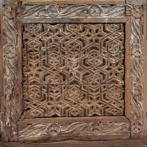 Painted Mirror Made From Old Window - 19thC