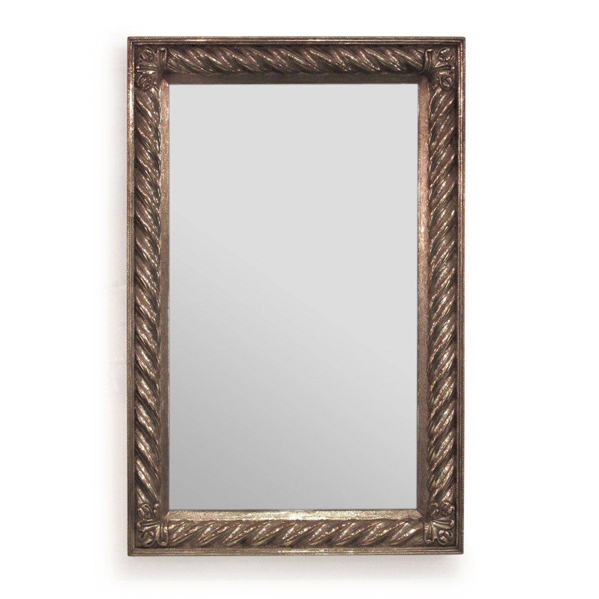 Regency Style Sterling Silver Covered Mirror from Udaipur
