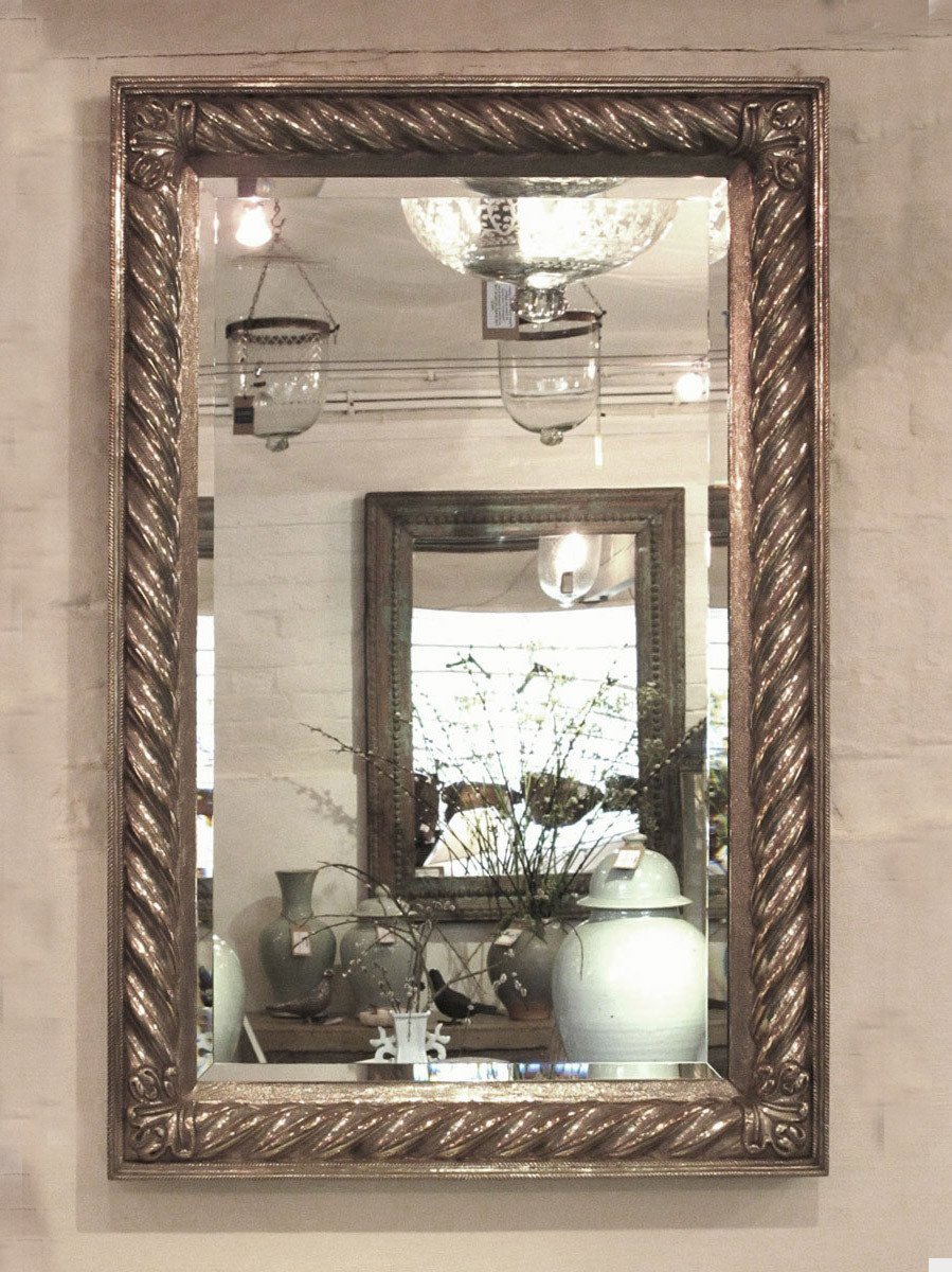 Regency Style Sterling Silver Covered Mirror from Udaipur