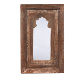 Small Painted Mihrab Mirror Made From Old Teak