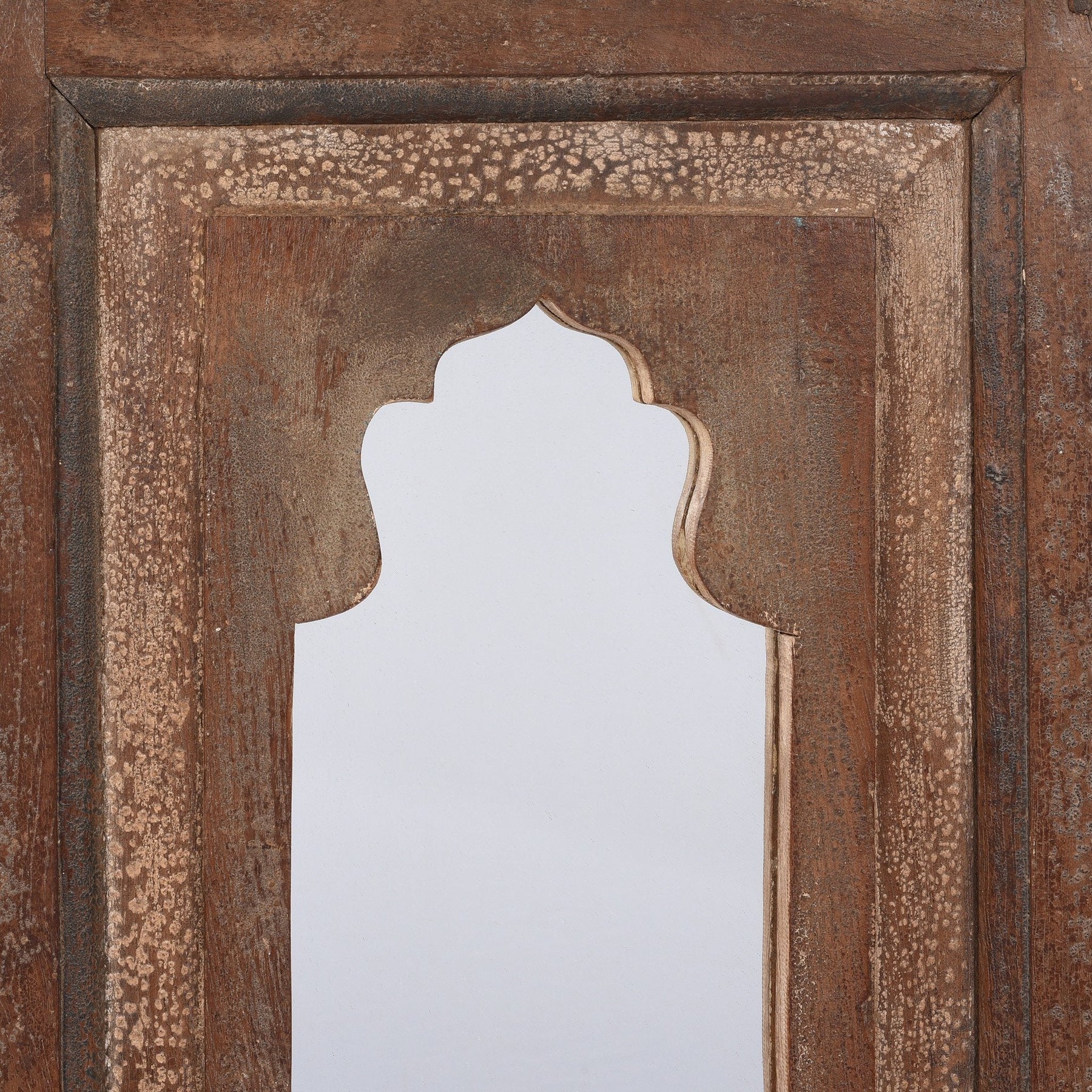 Small Painted Mihrab Mirror Made From Old Teak