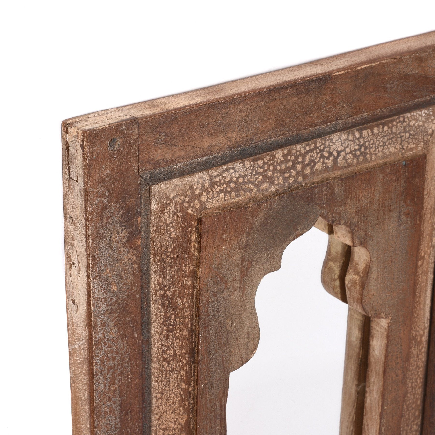 Small Painted Mihrab Mirror Made From Old Teak