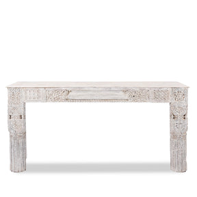 White Painted Console Table Made From Reclaimed Teak