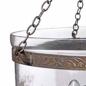 Engraved Glass Hundi Lantern With 3 Way Fitting - Grapes
