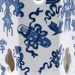 Blue & White Porcelain Hat Stand - Lucky Symbols