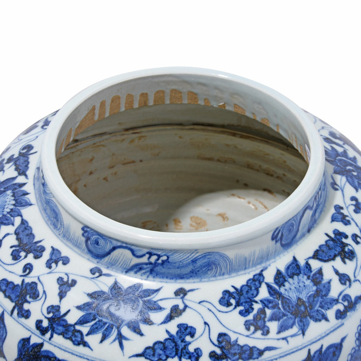 Blue & White Porcelain Jardinière - Peonies & Phoenix