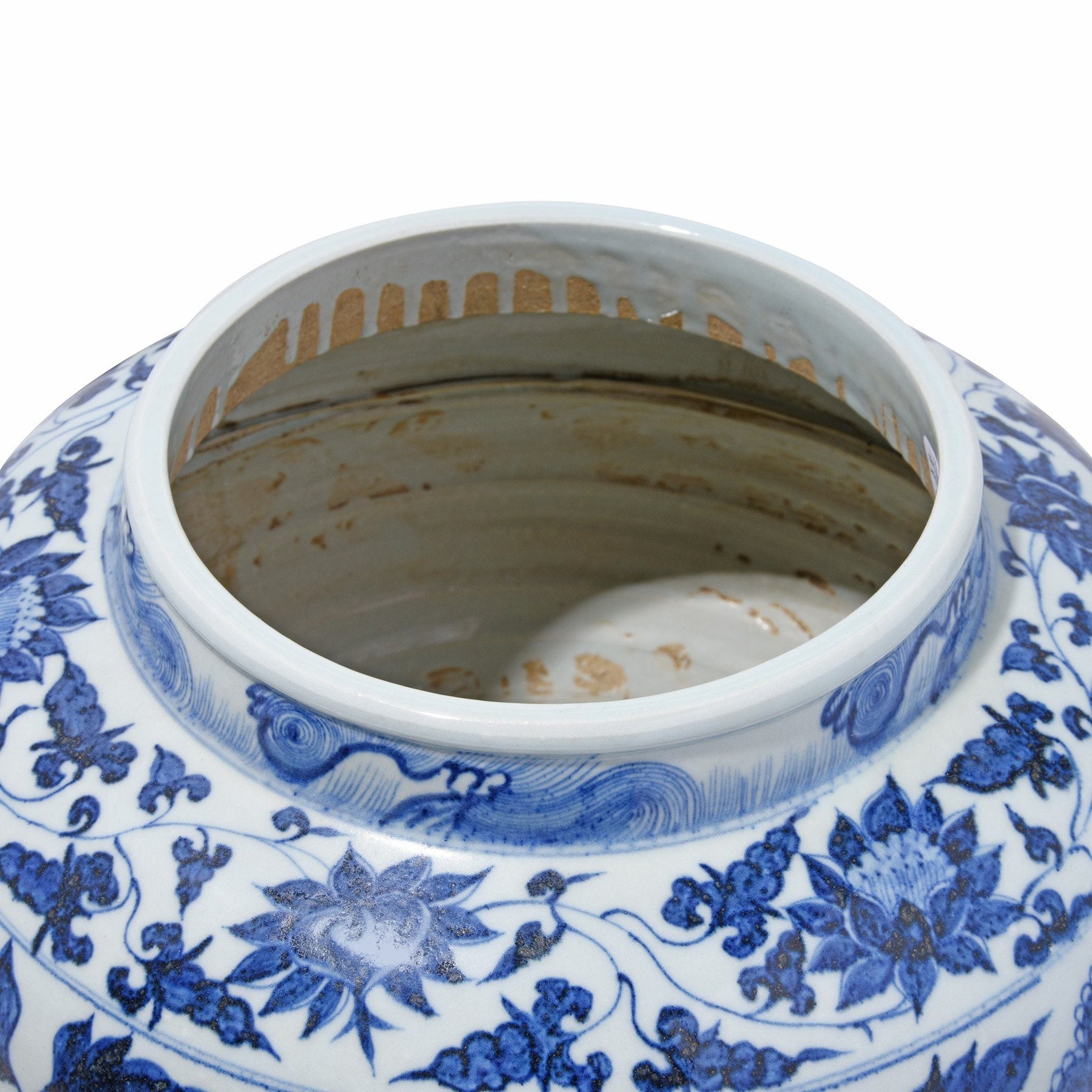 Blue & White Porcelain Jardinière - Peonies & Phoenix