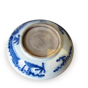 Blue & White Porcelain Plate  - Dragon Design