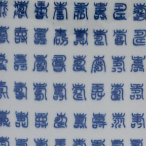 Blue & White Porcelain Tea Caddy - Calligraphy Design
