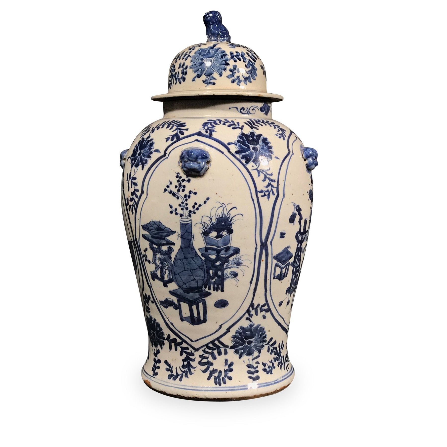 Blue & White Porcelain Temple Jar - Precious Objects