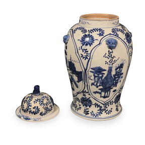 Blue & White Porcelain Temple Jar - Precious Objects
