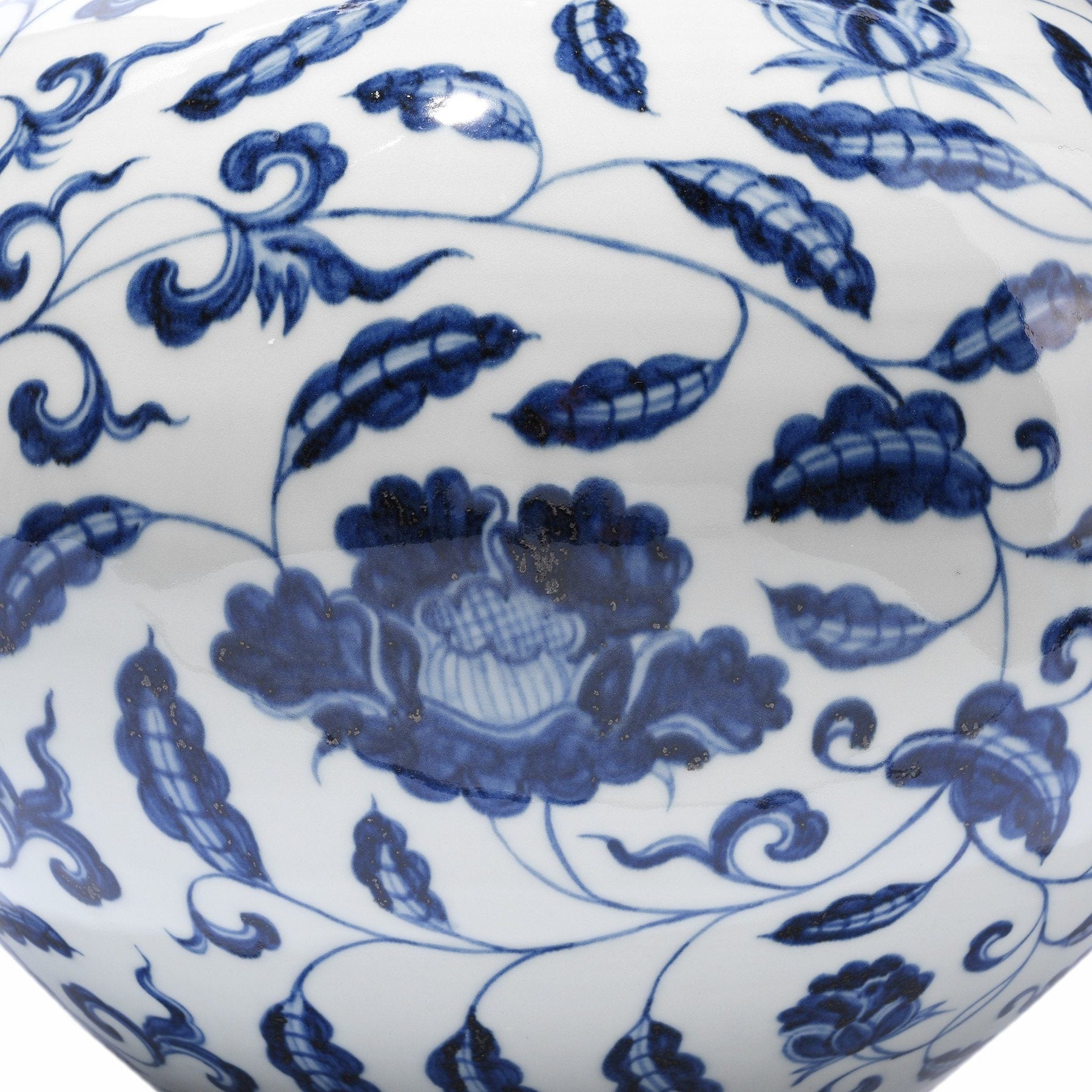 Blue & White Porcelain Tianqiuping Vase - Lotus Design