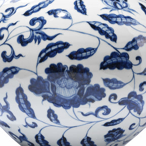 Blue & White Porcelain Tianqiuping Vase - Lotus Design