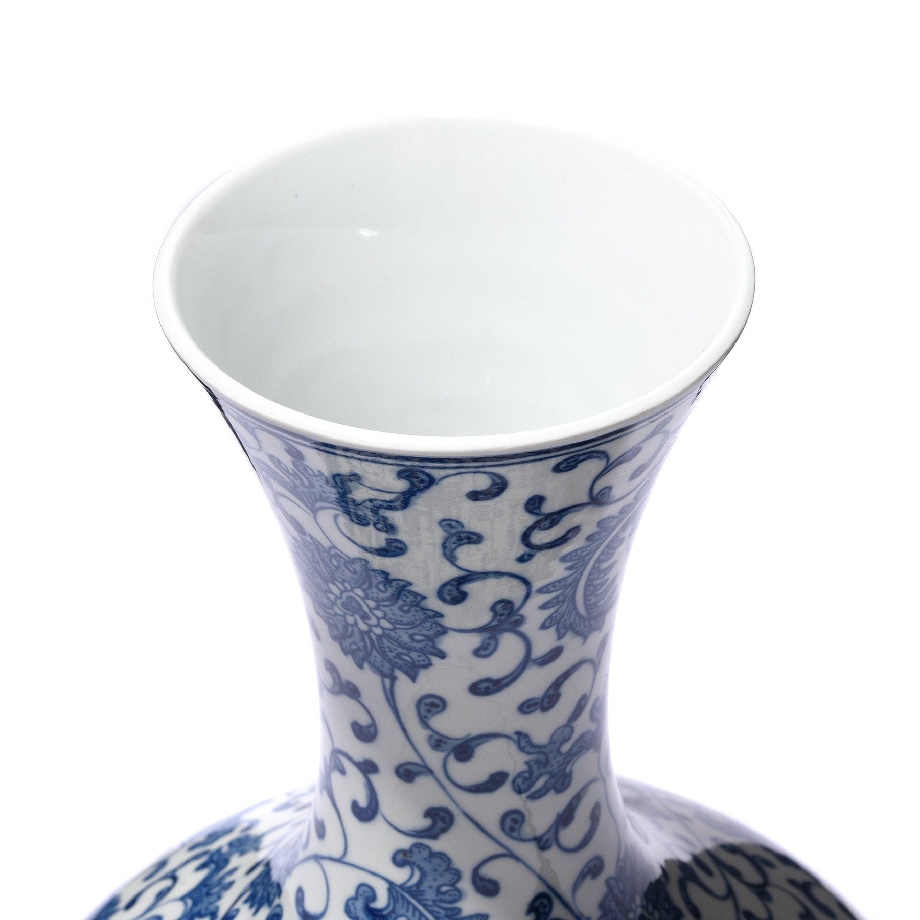 Blue & White Porcelain Vase - Chrysanthemum Design