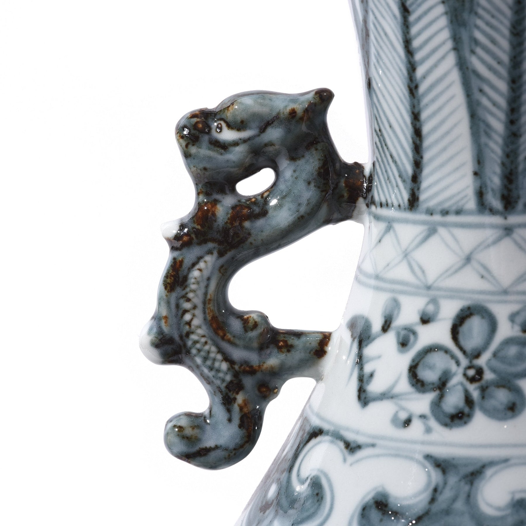 Blue & White Porcelain Yuhuchunping Vase - Phoenix Design