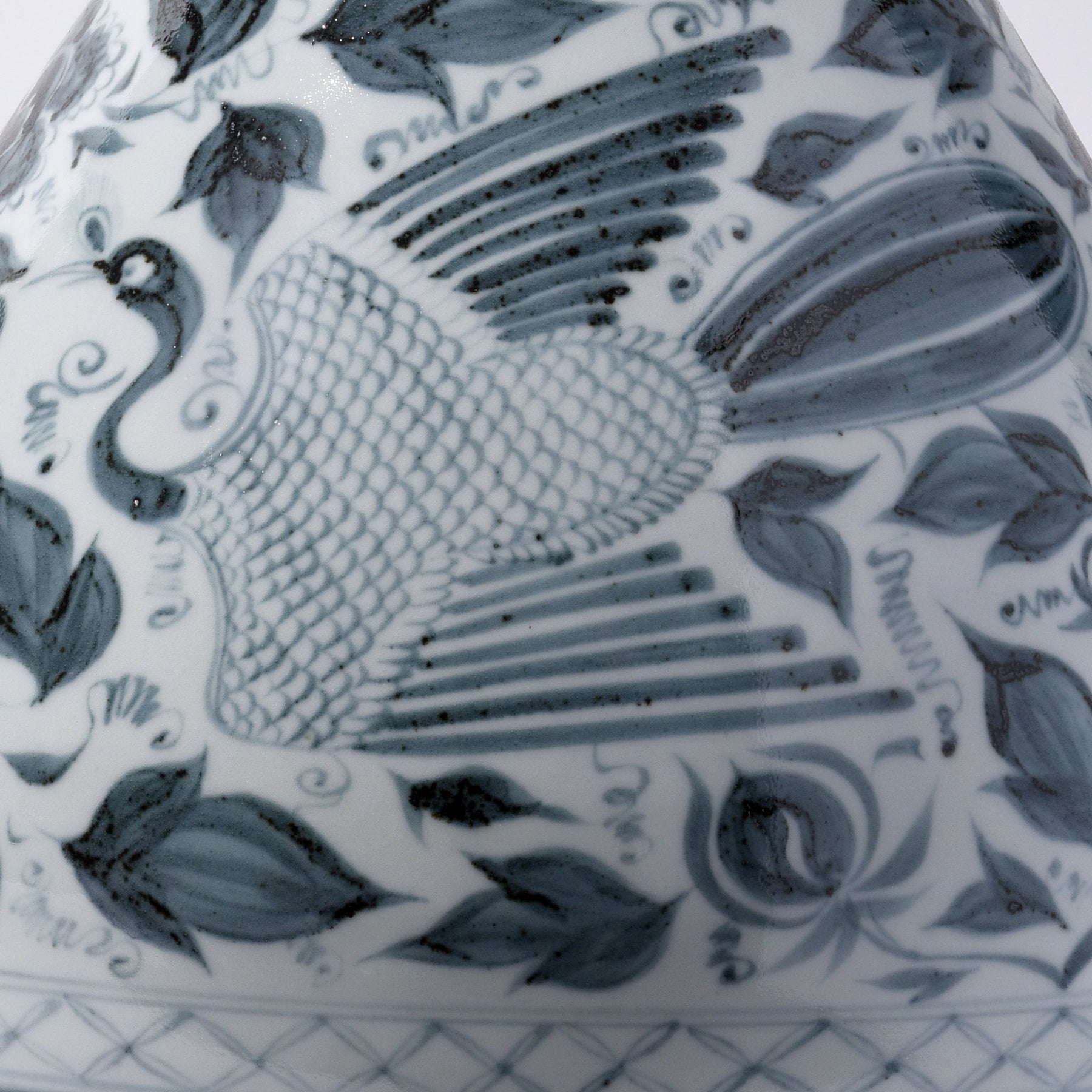 Blue & White Porcelain Yuhuchunping Vase - Phoenix Design