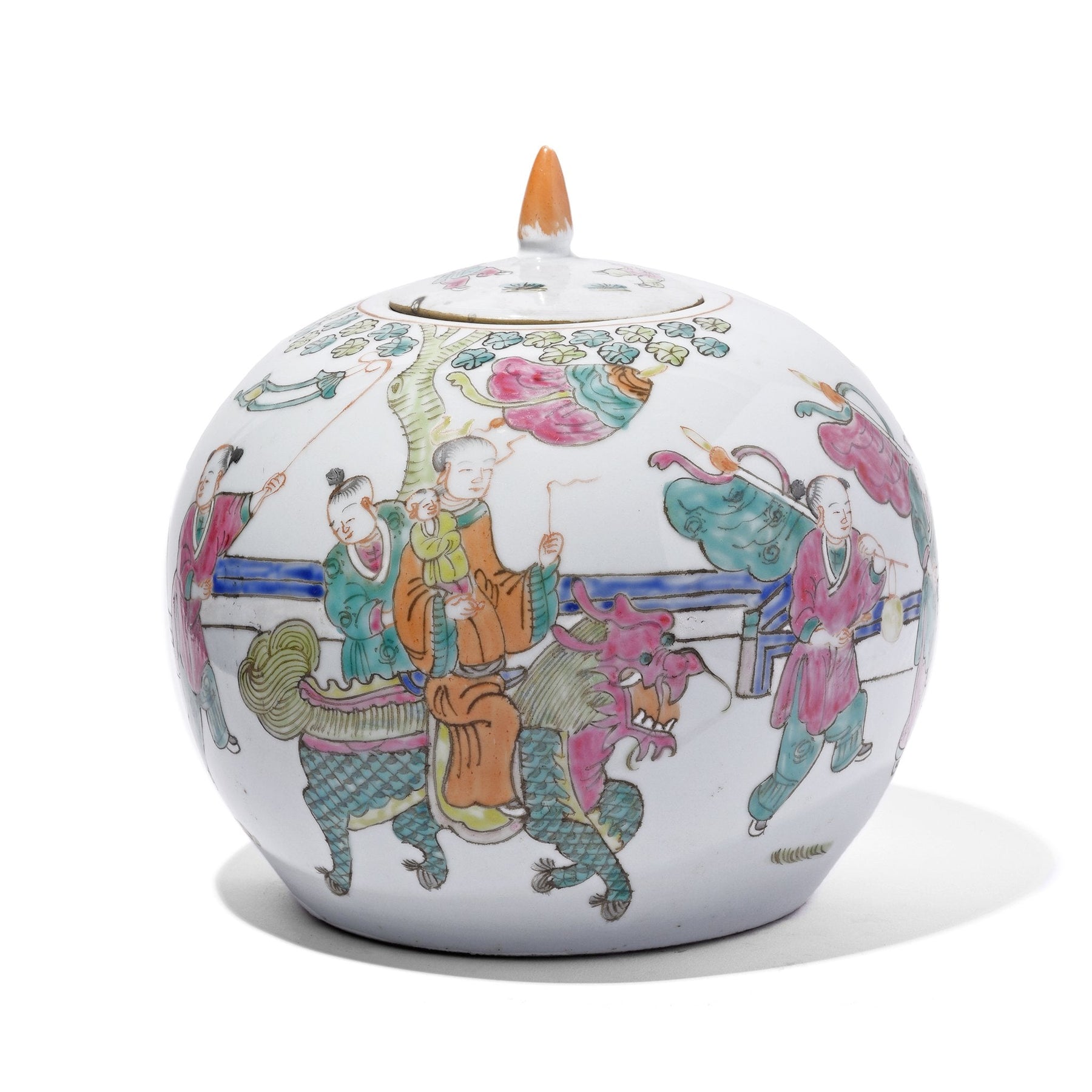 Famille Rose Porcelain Ginger Jar With Lid