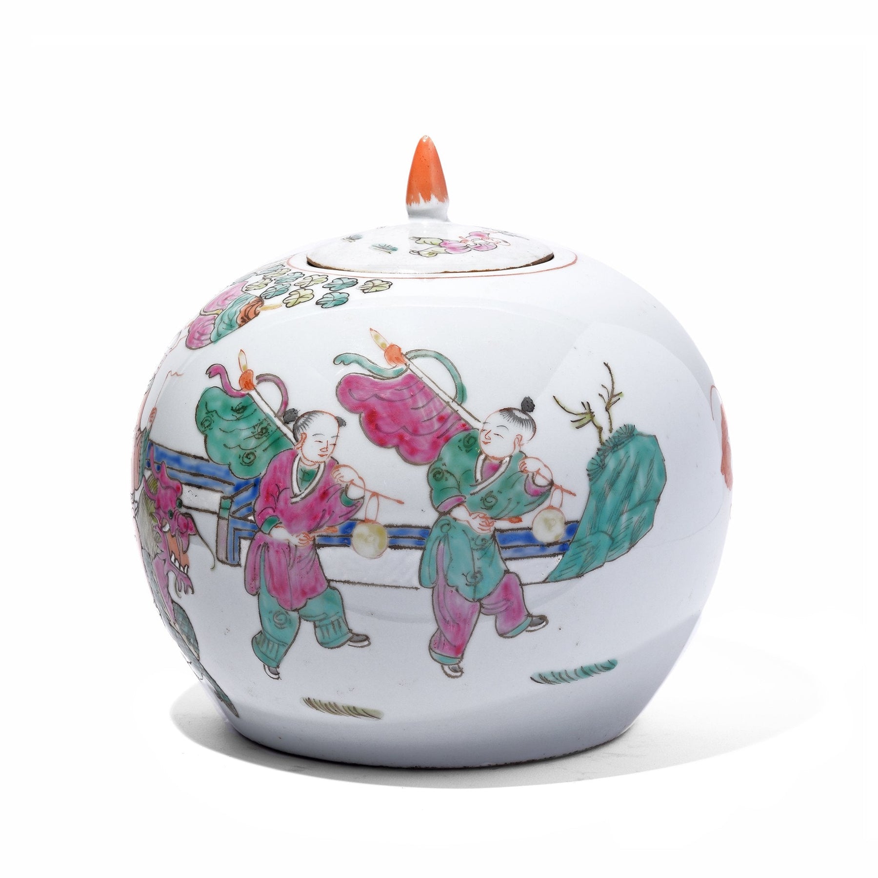 Famille Rose Porcelain Ginger Jar With Lid