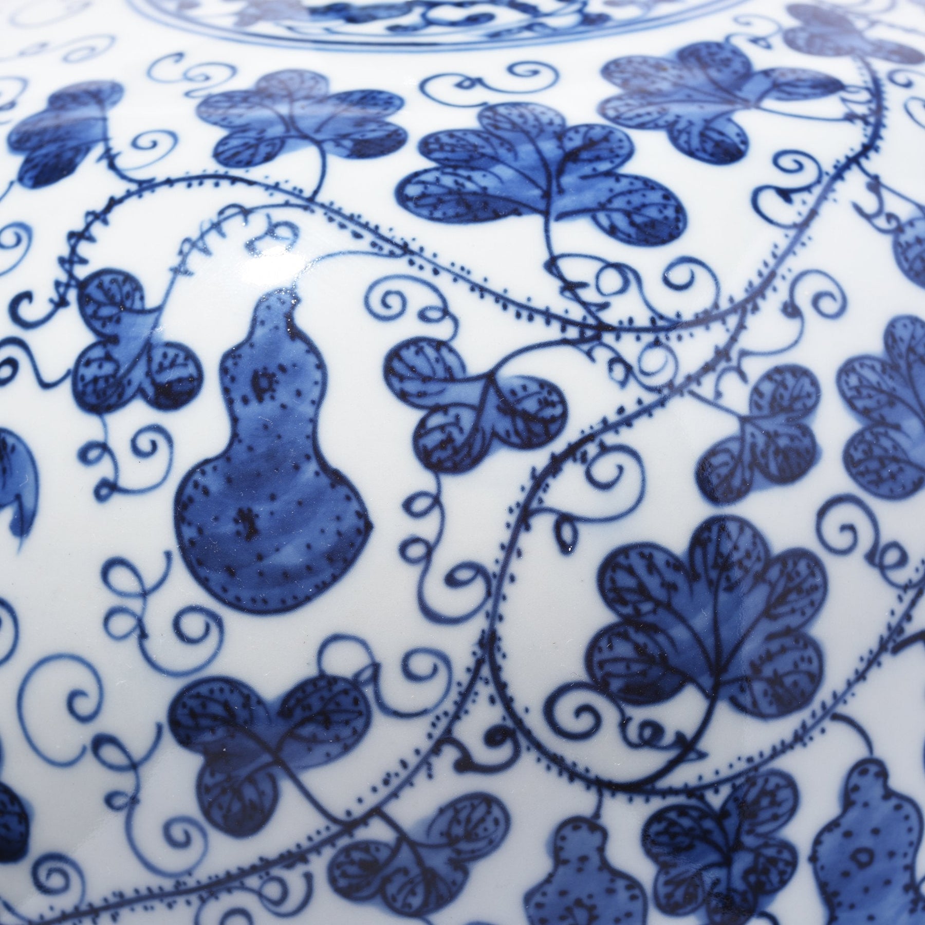 Porcelain Meiping Vase - Blue & White With  Gourd Design