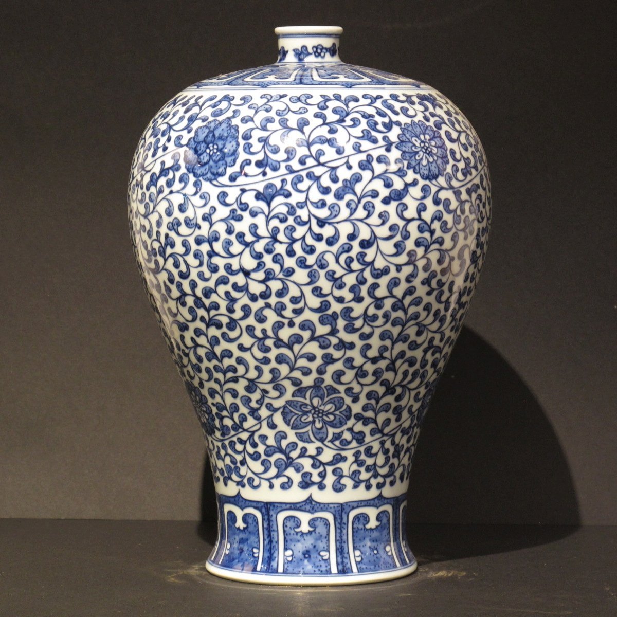 Porcelain Meiping Vase - Blue & White With Peony Design