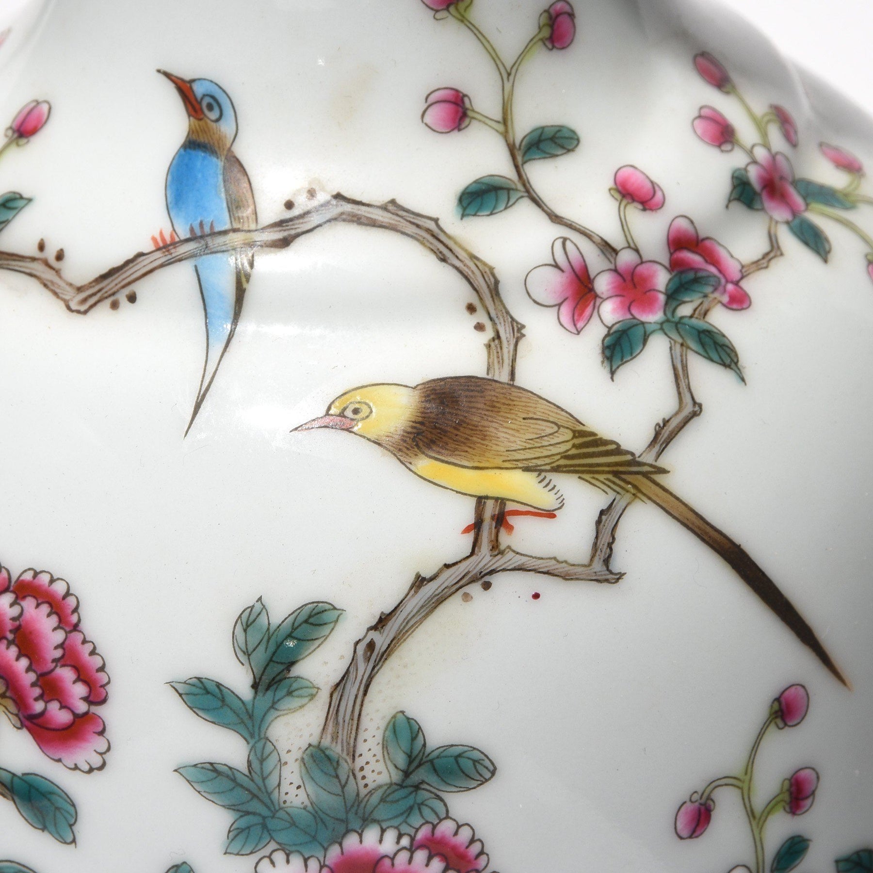 Porcelain Rouleau Vase - Famille Rose Design