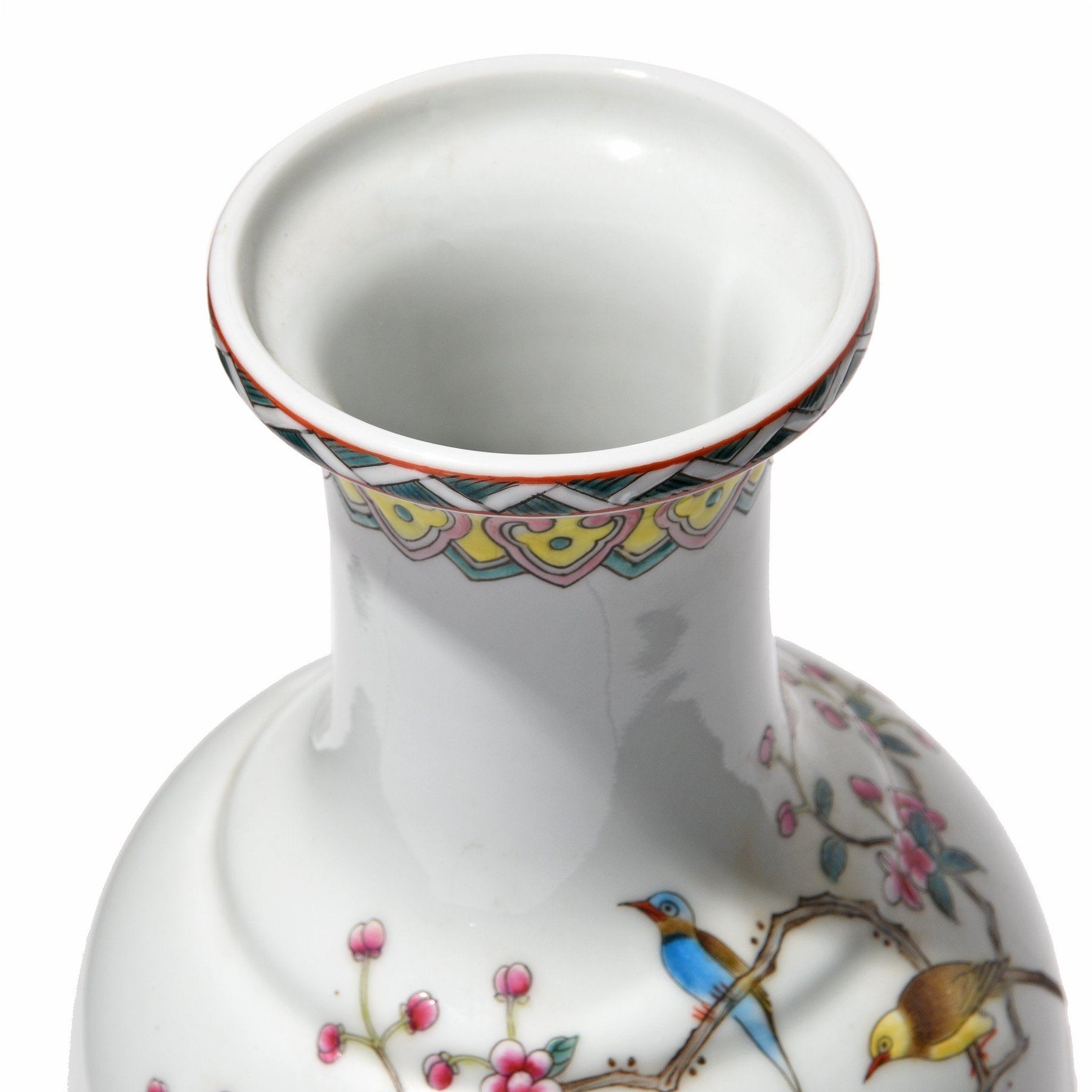 Porcelain Rouleau Vase - Famille Rose Design