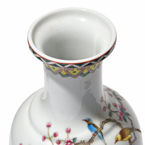 Porcelain Rouleau Vase - Famille Rose Design