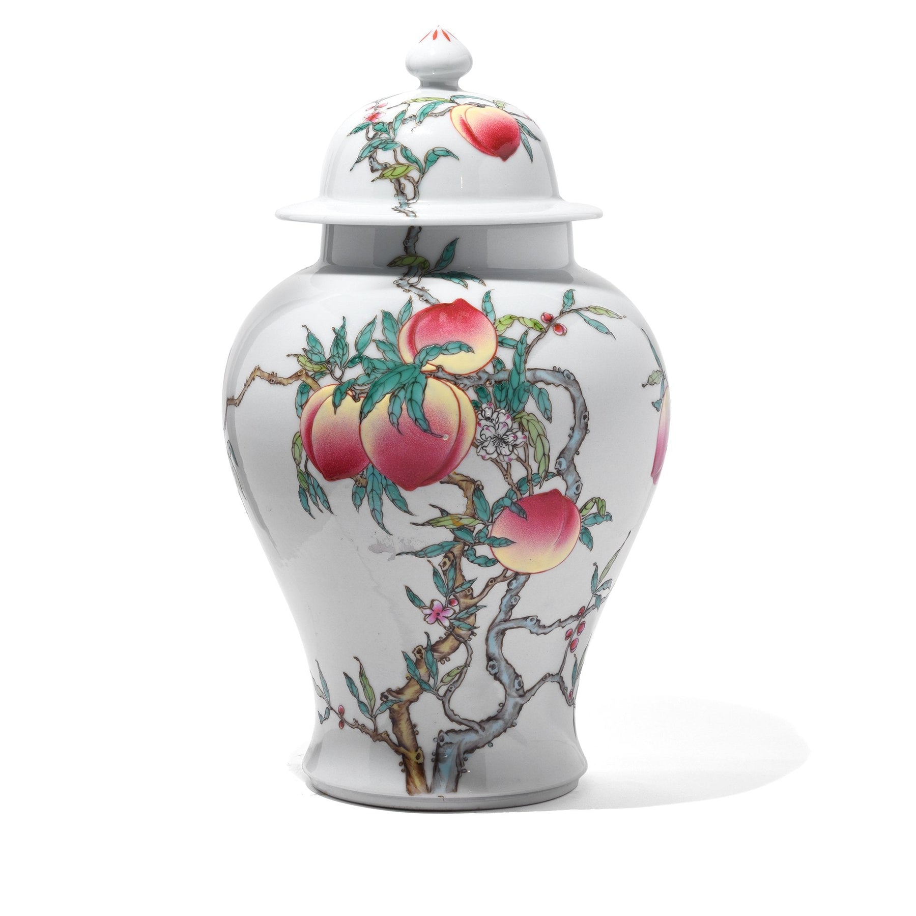 Porcelain Temple Jar - Nine Peach Design