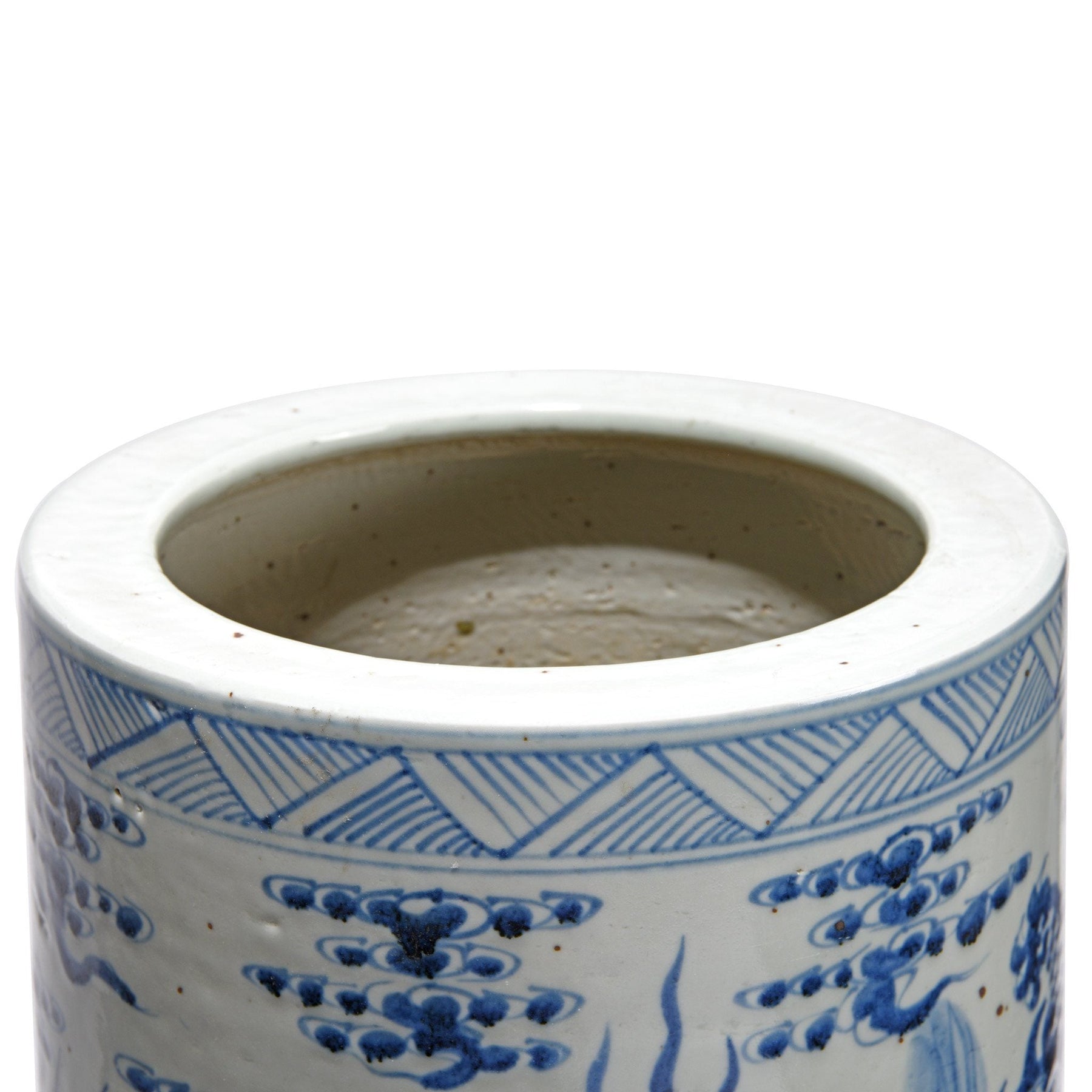 Blue & White Porcelain Umbrella Stand - Dragon