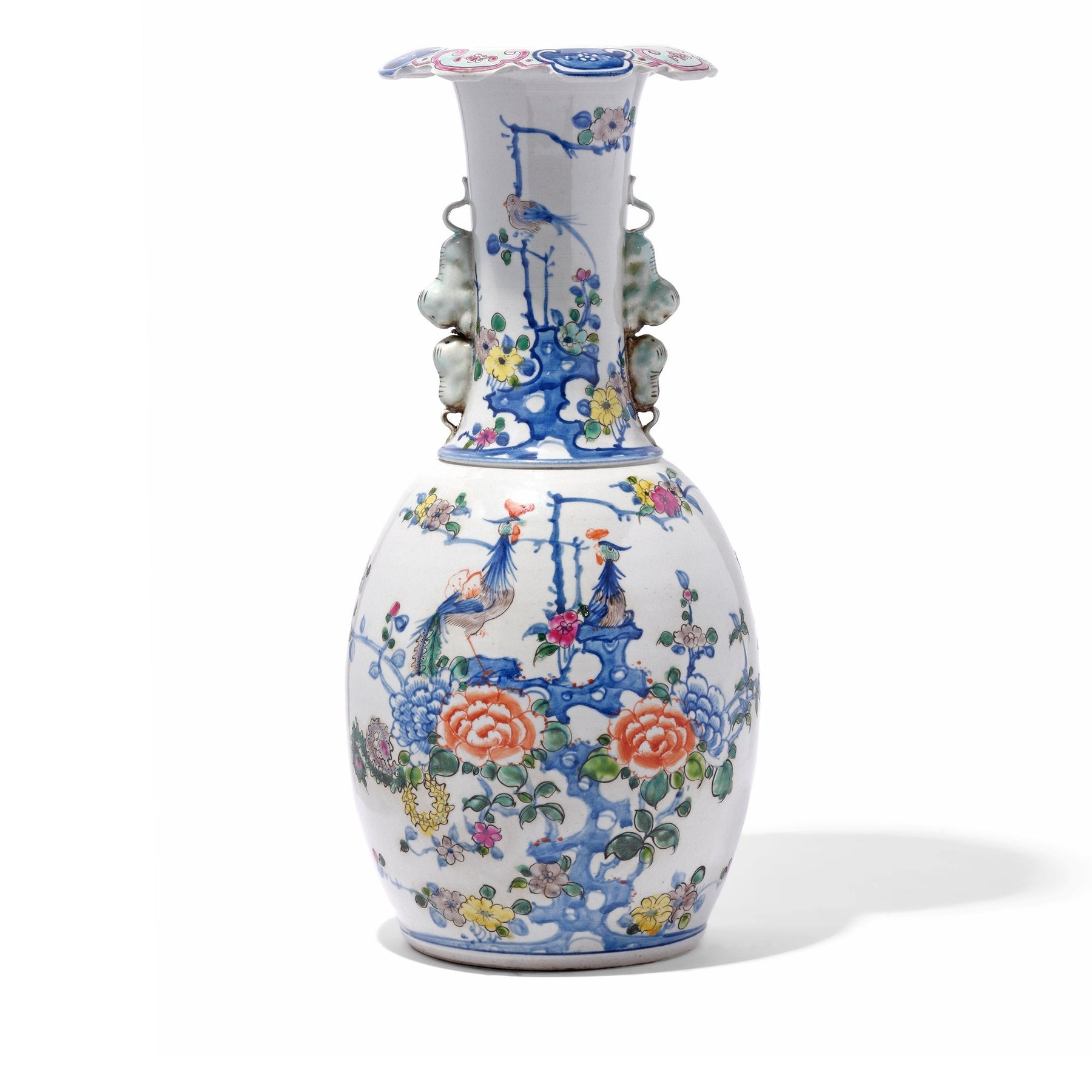 Transitional Wucai Porcelain Liuyeping Vase