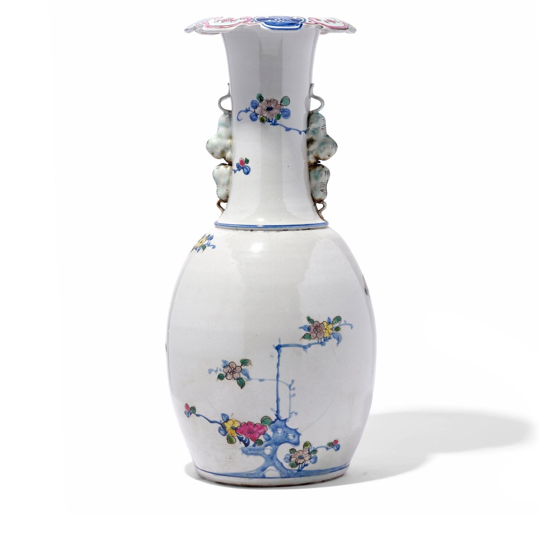 Transitional Wucai Porcelain Liuyeping Vase
