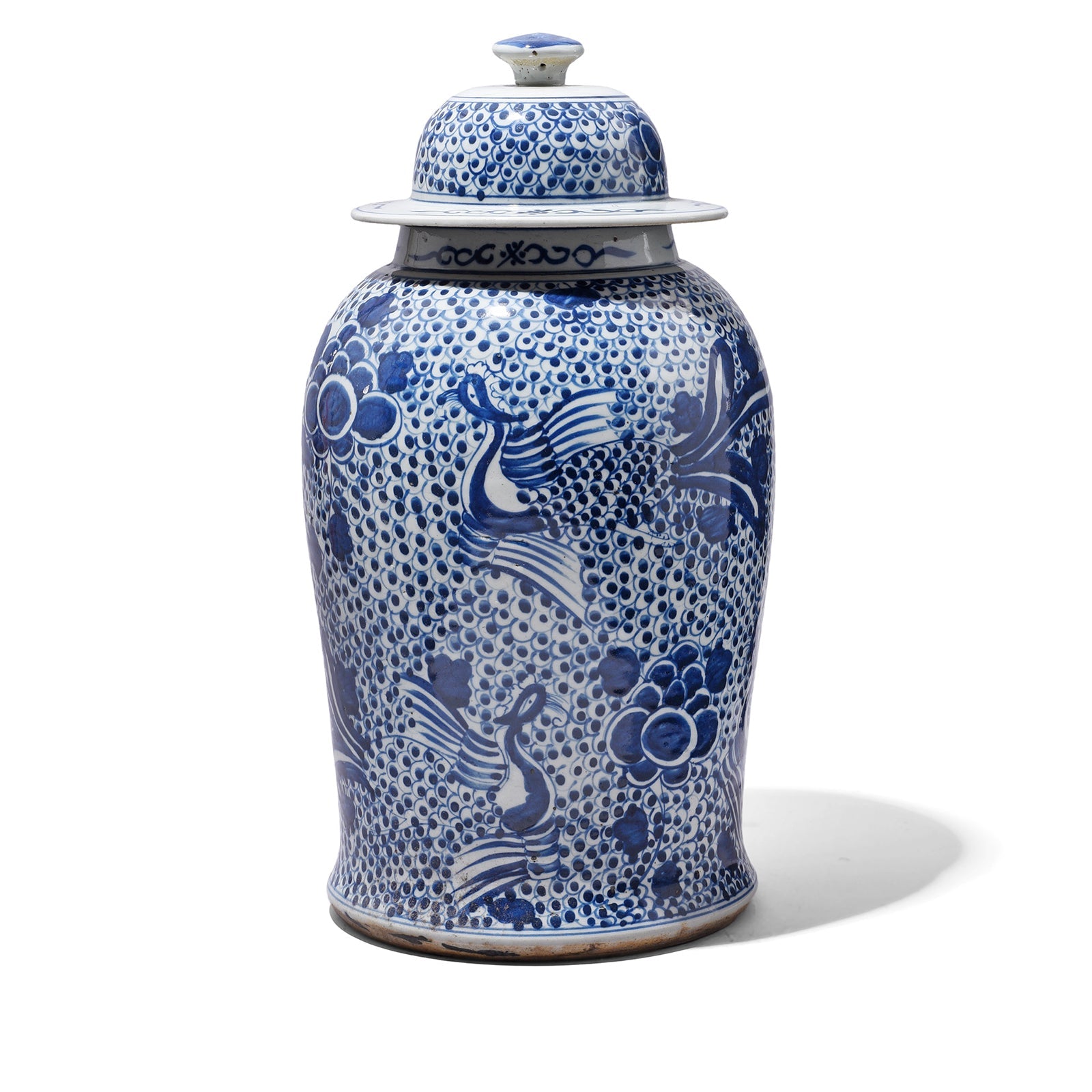 Porcelain Vase With Blue & White Glaze