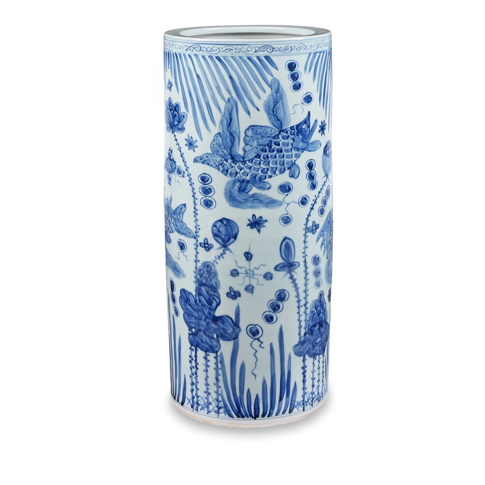 Blue & White Porcelain Umbrella Stand