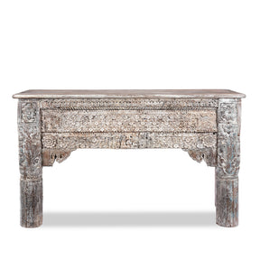 Painted Console Table Made From Reclaimed Teak