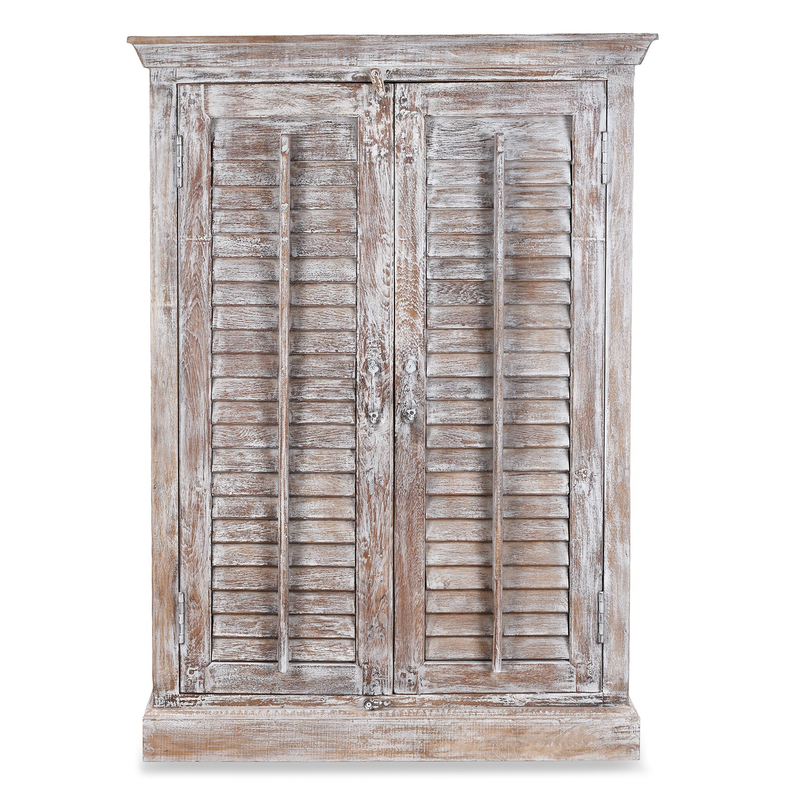 Painted Indian Louvre Cabinet Made From Reclaimed Teak