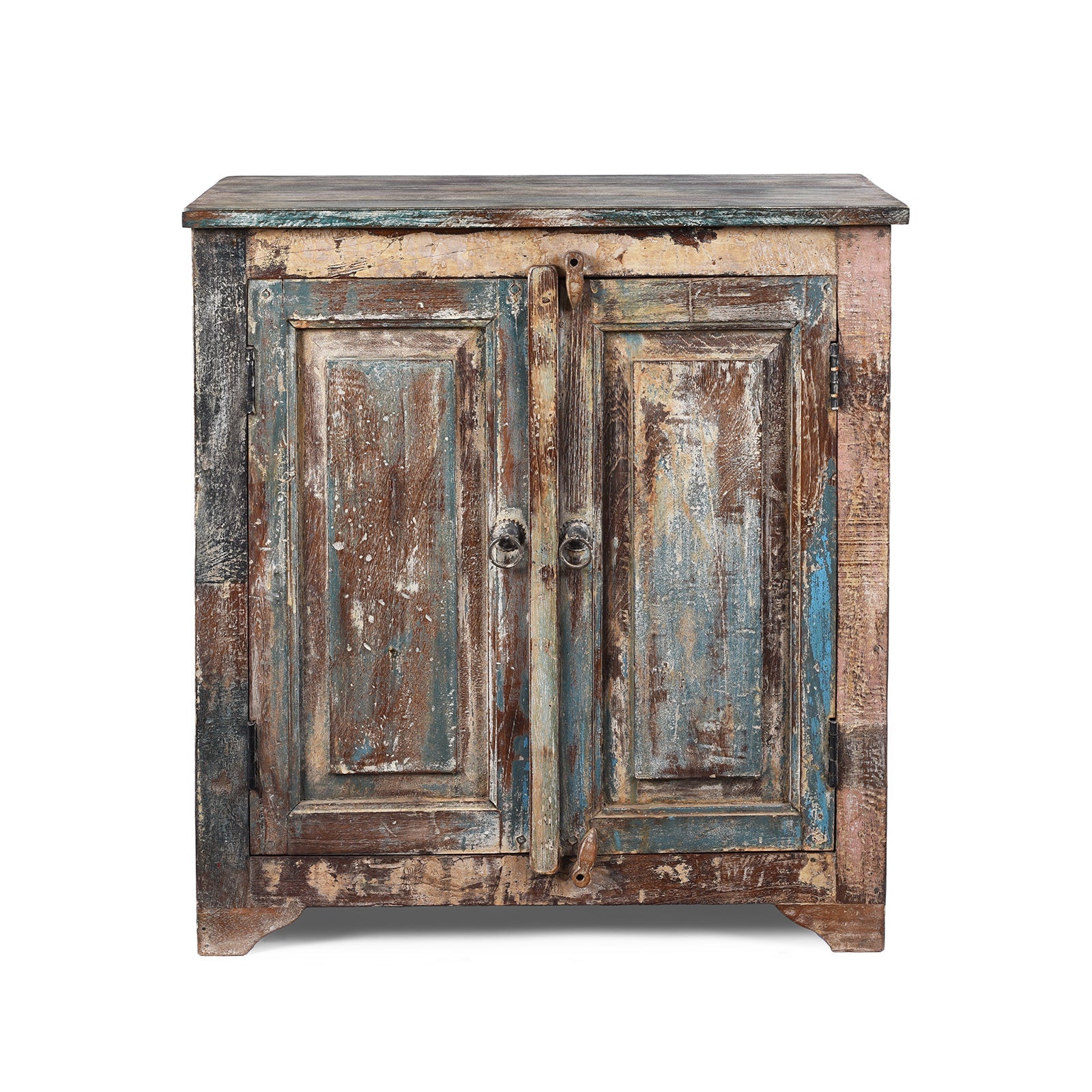 Reclaimed Teak Side Cabinet With Painted Finish