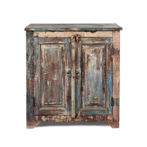 Reclaimed Teak Side Cabinet With Painted Finish
