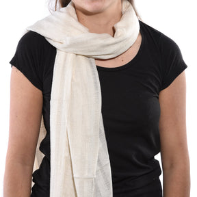 Pashloom Himalayan Cashmere Scarf - Ivory Stripe