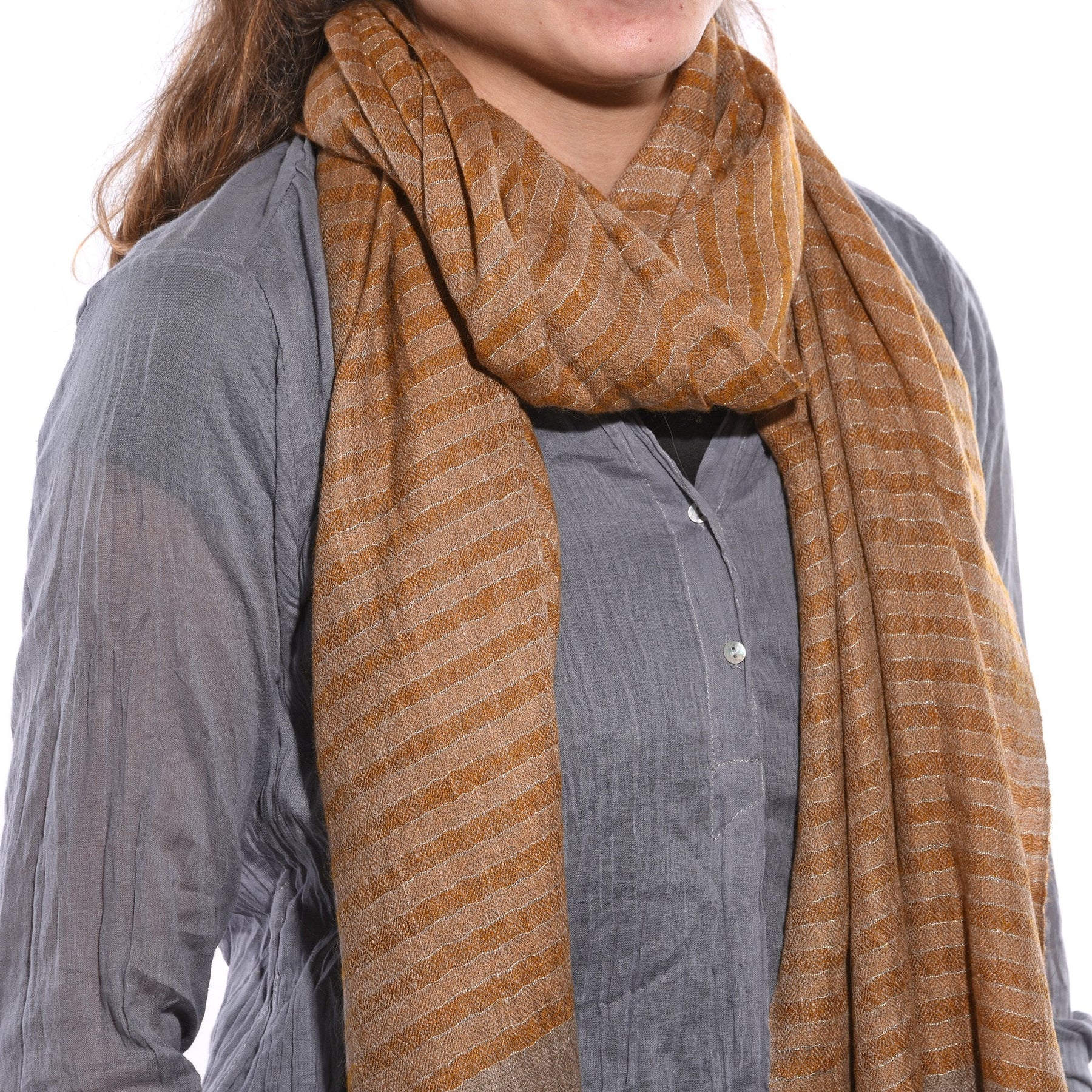 Pashloom Himalayan Cashmere Scarf with Silver Thread