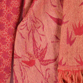 Red Indian Garden Scarf - Merino Wool