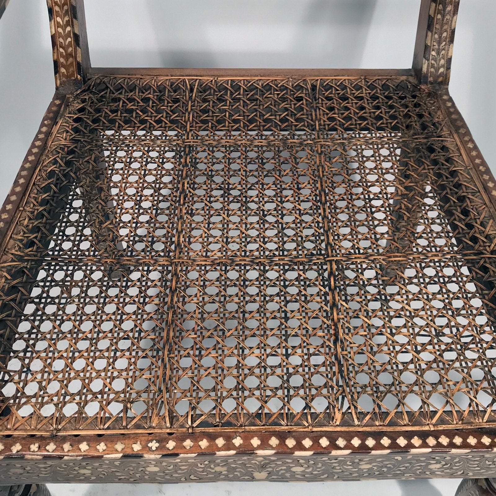 Teak Wood Bone Inlay Chair - 19thC