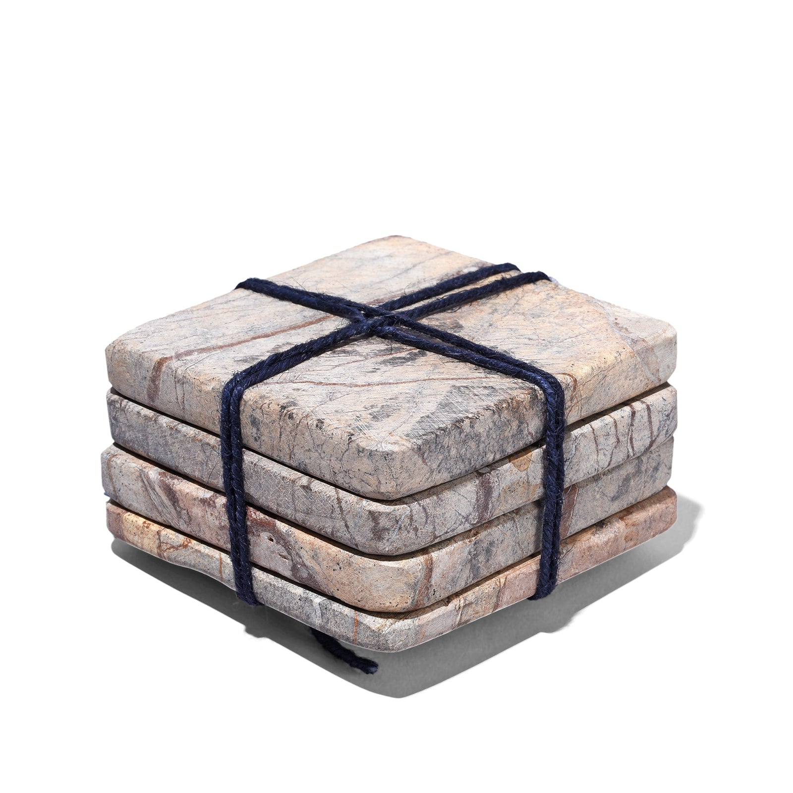 Set Of 4 Bidisar Marble Coasters From Rajasthan