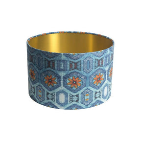 Blue & Tangerine Nui Burst Drum Lamp Shade - 35cm
