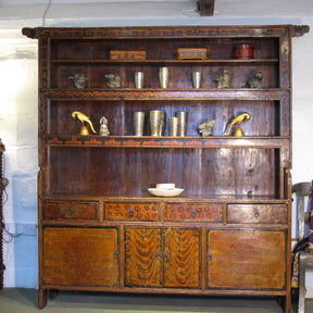 Tibetan Tiger Shelf with Original Paint - 19thC