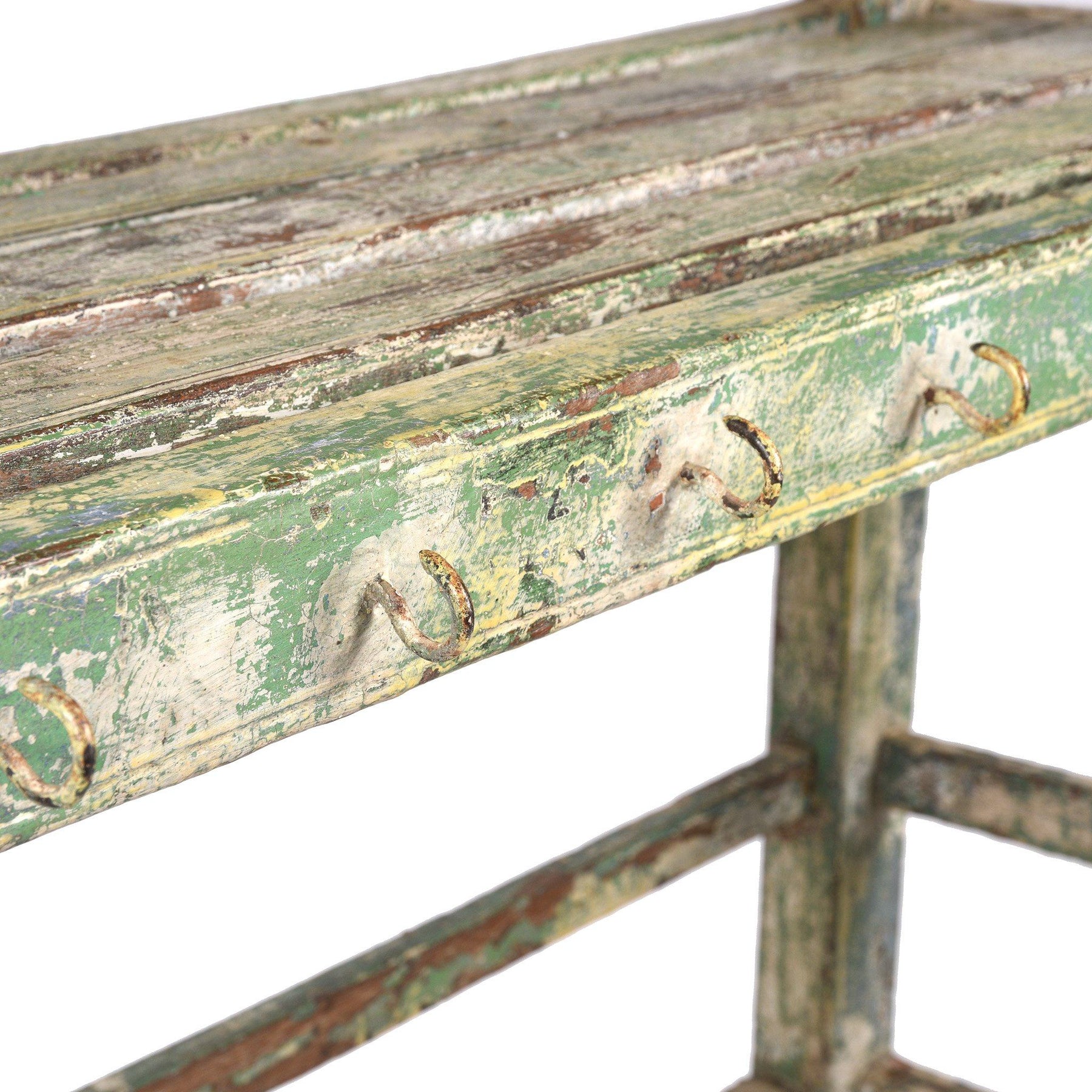Vintage Painted Indian Teak Shelf - Ca 1930