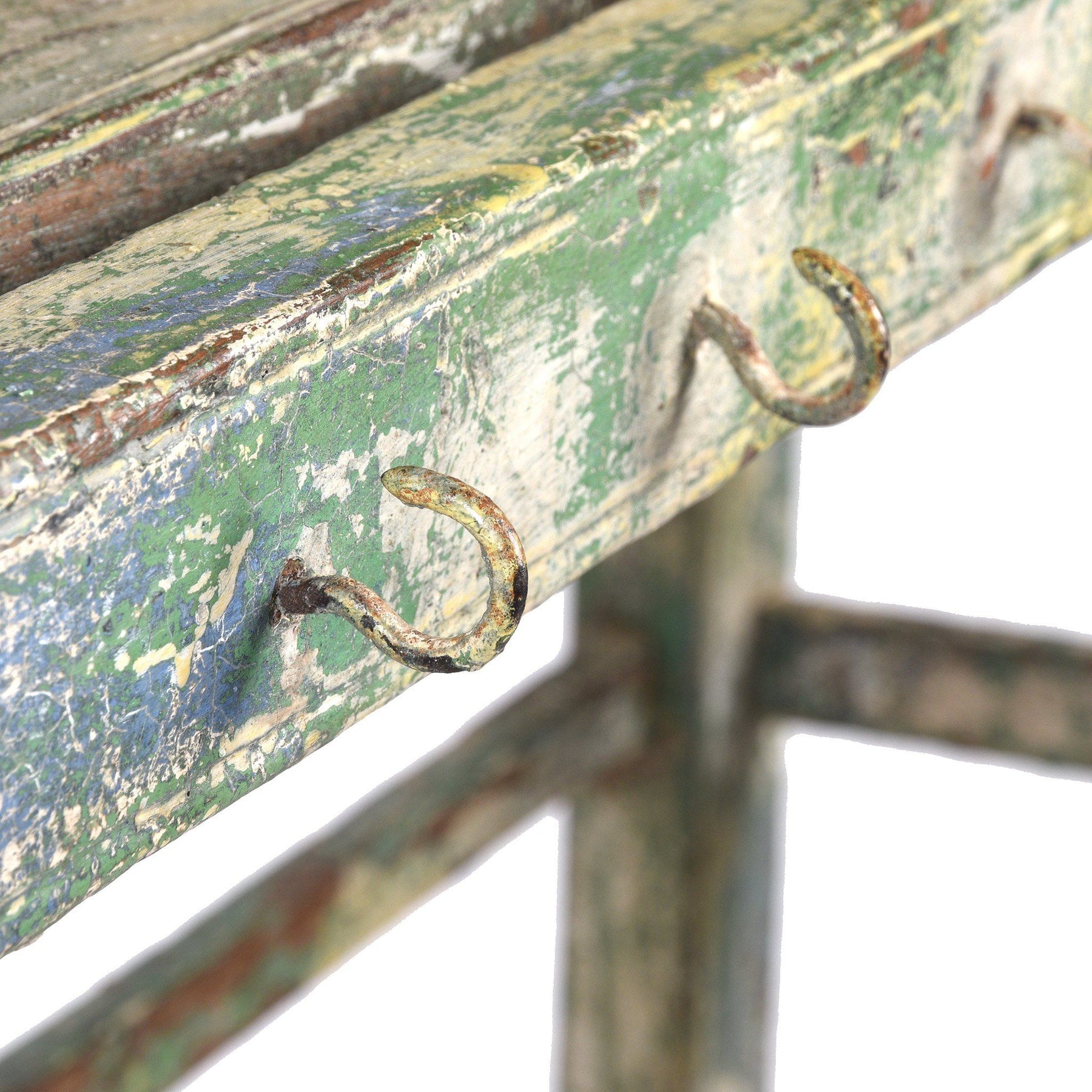 Vintage Painted Indian Teak Shelf - Ca 1930