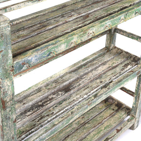 Vintage Painted Indian Teak Shelf - Ca 1930